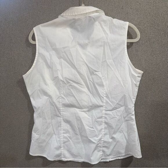 Riders by Lee size medium White Sleeveless Button-Down Shirt - Picture 2 of 5